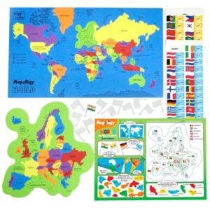 Imagimake Mapology World Map Puzzle | Includes Flags of The World