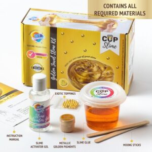 DIYScience® Golden Jewel Slime Kit | Shiny & Stretchy Metallic Slime